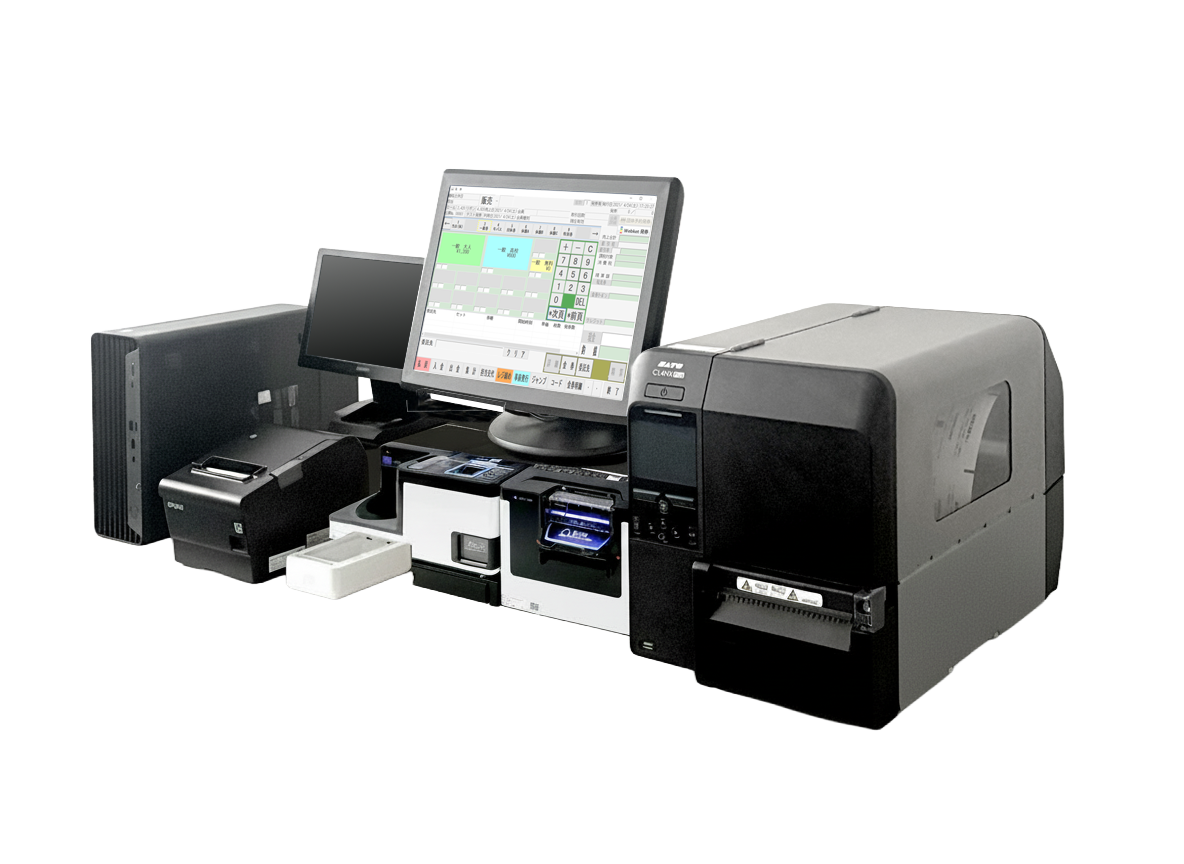 券作くん、ハード機器（タッチパネル、キャッシュレス端末、レシートプリンタ、チケットプリンタ（発券機）、自動釣銭機）